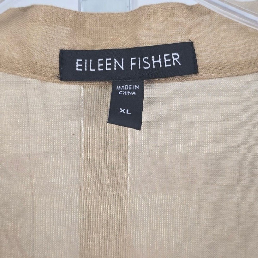 Eileen Fisher Silk Blend Button Front Top Light Brown XL - Picture 3 of 7